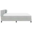 Box spring seng med hovedgærde Lysegrå 180 x 200 cm Fløjl