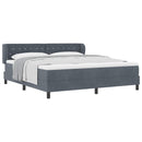 Box spring seng med hovedgærde Mørkegrå 180 x 200 cm Fløjl