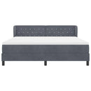 Box spring seng med hovedgærde Mørkegrå 180 x 200 cm Fløjl