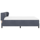 Box spring seng med hovedgærde Mørkegrå 180 x 200 cm Fløjl