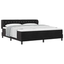 Box spring seng med hovedgærde Sort 180 x 200 cm Fløjl
