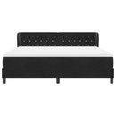 Box spring seng med hovedgærde Sort 180 x 200 cm Fløjl