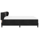 Box spring seng med hovedgærde Sort 180 x 200 cm Fløjl