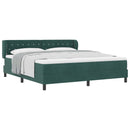 Box spring seng med hovedgærde Mørkegrøn 180 x 200 cm Fløjl