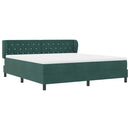 Box spring seng med hovedgærde Mørkegrøn 180 x 200 cm Fløjl