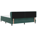Box spring seng med hovedgærde Mørkegrøn 180 x 200 cm Fløjl