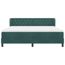 Box spring seng med hovedgærde Mørkegrøn 180 x 200 cm Fløjl