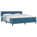 Box spring seng med hovedgærde Mørkeblå 180 x 200 cm Fløjl