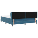 Box spring seng med hovedgærde Mørkeblå 180 x 200 cm Fløjl