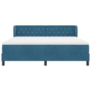 Box spring seng med hovedgærde Mørkeblå 180 x 200 cm Fløjl