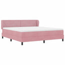 Box spring seng med hovedgærde Lyserød 180 x 200 cm Fløjl