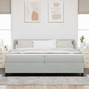 Box spring seng med madras Lysegrå 200 x 200 cm Fløjl