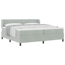 Box spring seng med madras Lysegrå 200 x 200 cm Fløjl