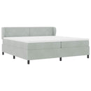 Box spring seng med madras Lysegrå 200 x 200 cm Fløjl