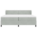 Box spring seng med madras Lysegrå 200 x 200 cm Fløjl