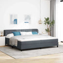 Box spring seng med madras Mørkegrå 200 x 200 cm Fløjl