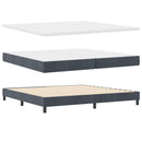 Box spring seng med madras Mørkegrå 200 x 200 cm Fløjl