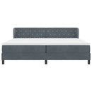 Box spring seng med madras Mørkegrå 200 x 200 cm Fløjl