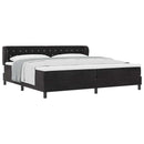 Box spring seng med madras Sort 200 x 200 cm Fløjl