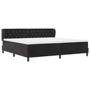 Box spring seng med madras Sort 200 x 200 cm Fløjl