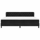 Box spring seng med madras Sort 200 x 200 cm Fløjl