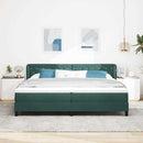 Box spring seng med madras Mørkegrøn 200 x 200 cm Fløjl