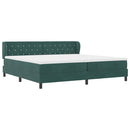Box spring seng med madras Mørkegrøn 200 x 200 cm Fløjl