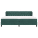 Box spring seng med madras Mørkegrøn 200 x 200 cm Fløjl
