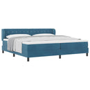 Box spring seng med madras Mørkeblå 200 x 200 cm Fløjl