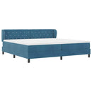 Box spring seng med madras Mørkeblå 200 x 200 cm Fløjl