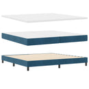 Box spring seng med madras Mørkeblå 200 x 200 cm Fløjl