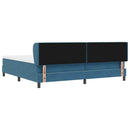 Box spring seng med madras Mørkeblå 200 x 200 cm Fløjl