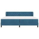 Box spring seng med madras Mørkeblå 200 x 200 cm Fløjl