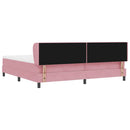 Box spring seng med hovedgærde Lyserød 200 x 200 cm Fløjl