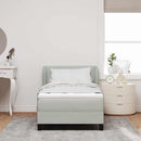 Box spring seng med hovedgærde Lysegrå 80 x 200 cm Fløjl