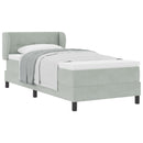 Box spring seng med hovedgærde Lysegrå 80 x 200 cm Fløjl