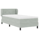 Box spring seng med hovedgærde Lysegrå 80 x 200 cm Fløjl