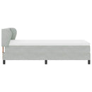 Box spring seng med hovedgærde Lysegrå 80 x 200 cm Fløjl