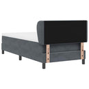 Box spring seng med hovedgærde Mørkegrå 80 x 200 cm Fløjl