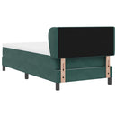 Box spring seng med hovedgærde Mørkegrøn 80 x 200 cm Fløjl
