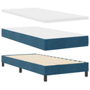 Box spring seng med hovedgærde Mørkeblå 80 x 200 cm Fløjl