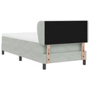 Box spring seng med hovedgærde Lysegrå 90 x 190 cm Fløjl