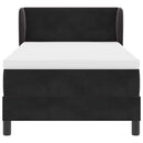 Box spring seng med hovedgærde Sort 90 x 190 cm Fløjl
