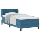 Box spring seng med hovedgærde Mørkeblå 90 x 190 cm Fløjl