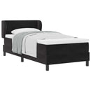 Box spring seng med hovedgærde Sort 90 x 200 cm Fløjl