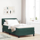 Box spring seng med hovedgærde Mørkegrøn 90 x 200 cm Fløjl
