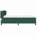 Box spring seng med hovedgærde Mørkegrøn 90 x 200 cm Fløjl