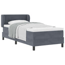 Box spring seng med hovedgærde Mørkegrå 100 x 200 cm Fløjl