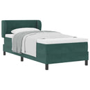 Box spring seng med hovedgærde Mørkegrøn 100 x 200 cm Fløjl