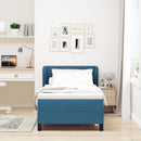Box spring seng med hovedgærde Mørkeblå 100 x 200 cm Fløjl